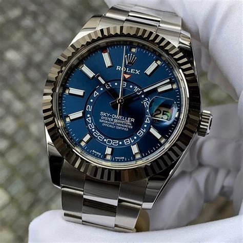 blue dial rolex sky dweller|Rolex Sky-Dweller blue 2022.